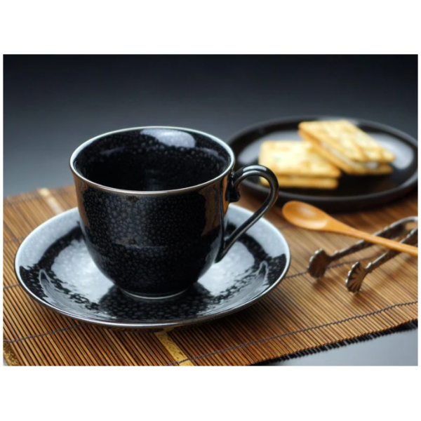 Shinemon Oven Silver Yuteki Tenmoku Coffee Cup - Aritayaki