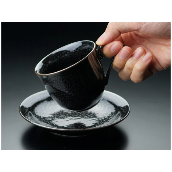 Shinemon Oven Silver Yuteki Tenmoku Coffee Cup - Aritayaki