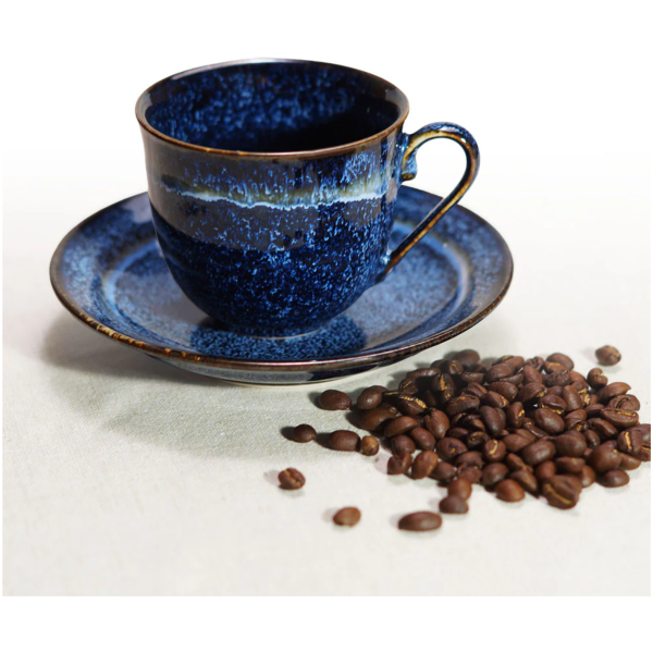 Youhen Cup and Saucer - Shinemon Oven Galaxy - Aritayaki