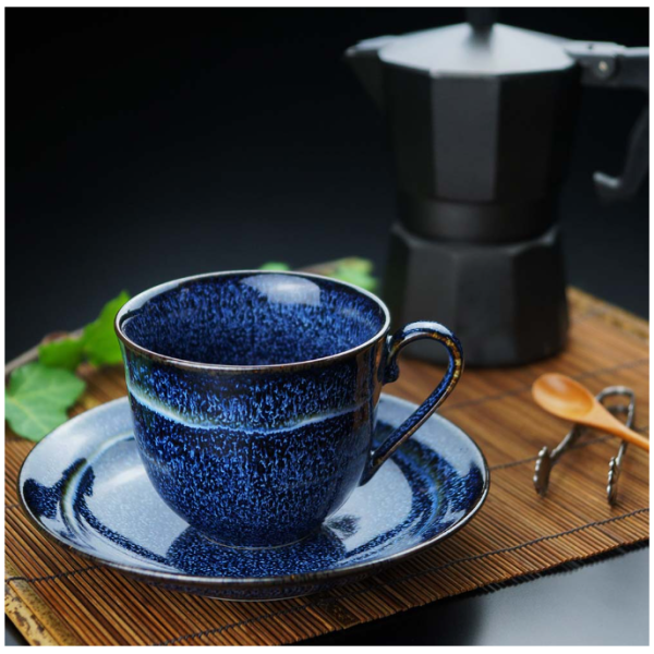 Youhen Cup and Saucer - Shinemon Oven Galaxy - Aritayaki