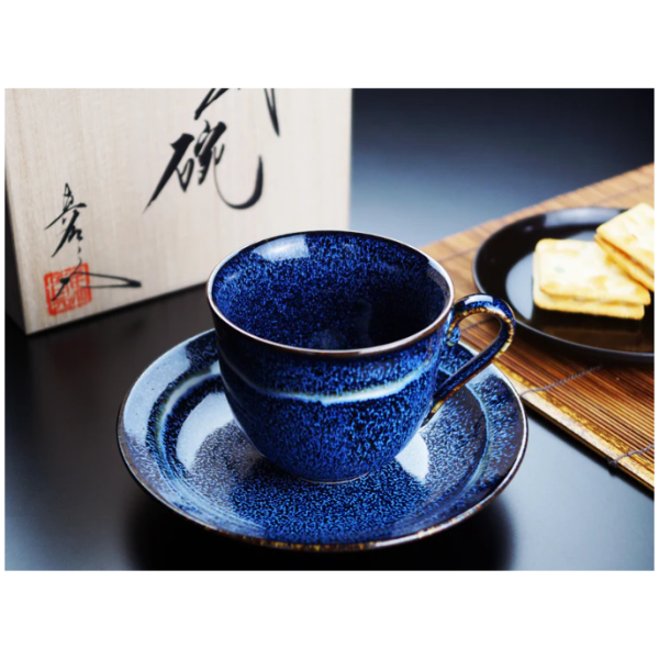 Youhen Cup and Saucer - Shinemon Oven Galaxy - Aritayaki