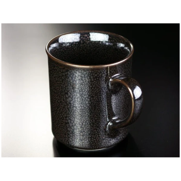 Silver Yuteki Tenmoku Coffee Cup from the Shinemon Oven - Aritayaki